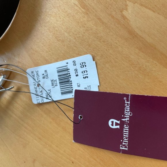 NEW Eitenne Aigner Womens Black Leather Belt with Silver Buckle. - Picture 2 of 3